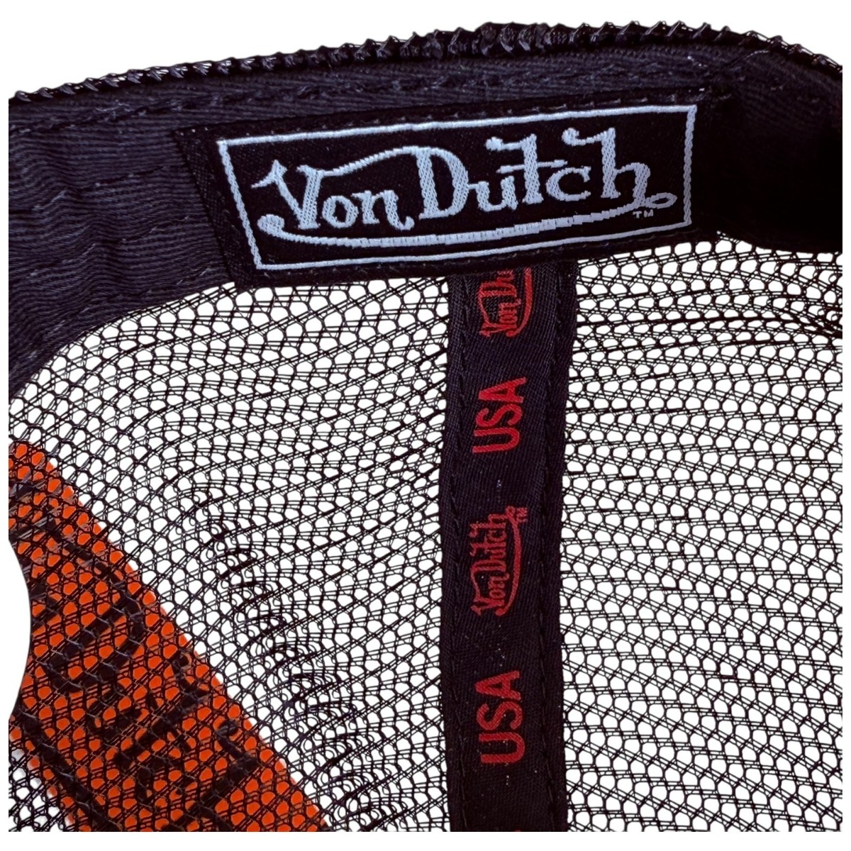 Von Dutch Hat (RED ROSES) Patch Trucker Cap Snapback Black 