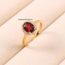 Garnet Ring, Bridal Ring, Natural Garnet, 925 Sterling Silver, Birthstone Ring