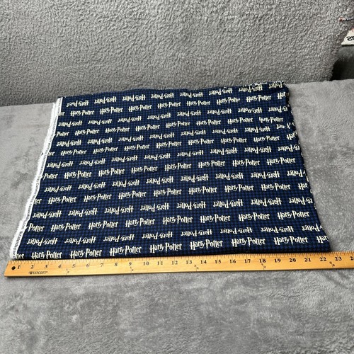 Harry Potter Fabric Blue Black Houndstooth Cotton 1 7/8 Yds Camelot Quilting - Picture 2 of 9
