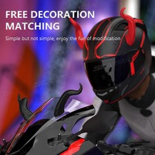 Motorradhelm Hörner Helm Deko Teufel Hörner Styling 2 Stück Rot Schwarz