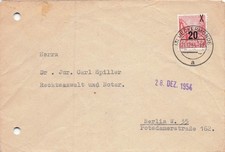 Brief, DDR, MiNr. 582, Einzelfrankatur, Ueckerm&uuml;nde - Berlin, 1954