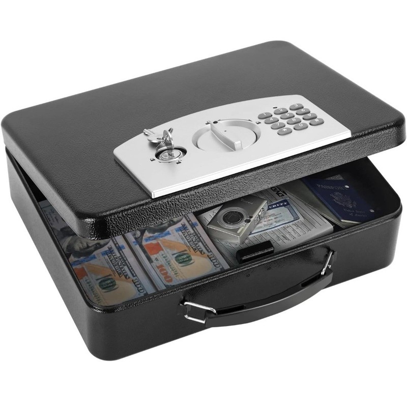 Safe Box with Digital Keypad Lock, Lock Box with Code for Personal Items, Metal 