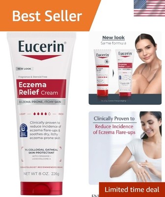 Fragrance-Free Eczema Body Lotion - Fast-Absorbing Cream for Sensitive Skin 8 Oz