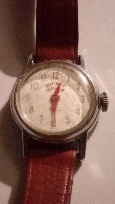 Disney Ingersoll Vintage Mickey Mouse Mechanical Wrist Watch UNTESTED 