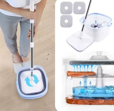 Spin Mop Set mit sauberer Wassertrennung   Rotationsmopp mit Eimer-System, Schmu