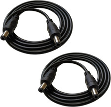2Pcs 1 Meter 2.1Mm X 5.5Mm DC 12V Adapter Cable DC Plug Extension Cable Male to