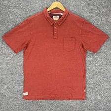 Quicksilver Waterman Shirt Men  s L Striped Red Black Polo Tee 100 Cotton