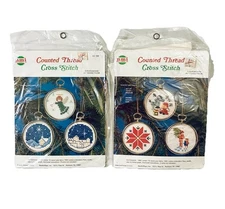 NEEDLE MAGIC COUNTED THREAD CROSS STITCH 3 DESIGNED ORNAMENTS LOT OF 2 KITS NOS