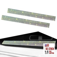 Pack-2 Bling Car Door Sill Strip, 1.96" x 23.6" Rhinestone Decoration Door