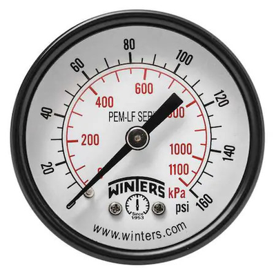 #ad Winters Pem1409lf Lead Free Pressure Gauge 0 To 160 Psi 2 In Dial 1 4 In $9.79