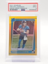 TREVOR LAWRENCE 2021 DONRUSS PRESS PROOF PREMIUM ROOKIE #251 PSA 9 Q2819