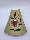 Vintage Stangl Pottery Red Magnolia Curved Plate/ Relish Dish