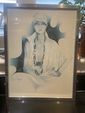 Vintage Rare  Sara Moon 1970s Print "Lisa" wood frame.