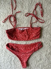 SHEIN 2 Piece Bikini Swimsuit Women s Size Large Red Preowned