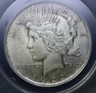 1922 Peace Silver Dollar AU 58