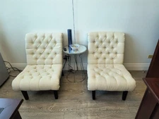 Contemporary Fabric Slipper Accent Chair