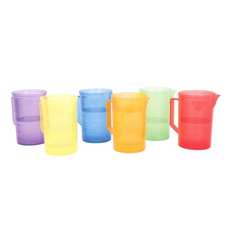 6PCS Plastic Measuring Cups For Sand Water Play Exploration School Activity Toy
