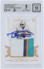 Tua Tagovailoa Dolphins Signed 2020 Panini Flawless #/25 BAS 9/10 Rookie Card