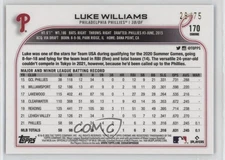 2022 Chrome Sonic Blue & Yellow Pulse Refractor /75 Luke Williams #170 Rookie RC