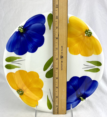 Vintage MAXAM ITALY La Primula BLUE YELLOW DAISY FLORAL 10 1/2
