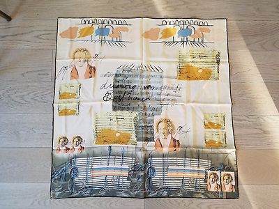 CODELLO  Large Square 100% Silk Scarf Beethoven, Musical Notes; NWOT