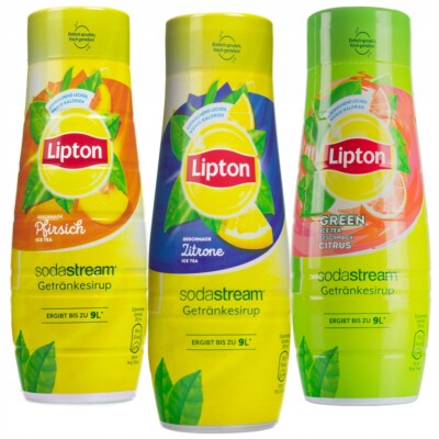 NEU Sodastream Lipton Eistee Sirup 3x440ml Zitrone Pfirsich Grüner Tee