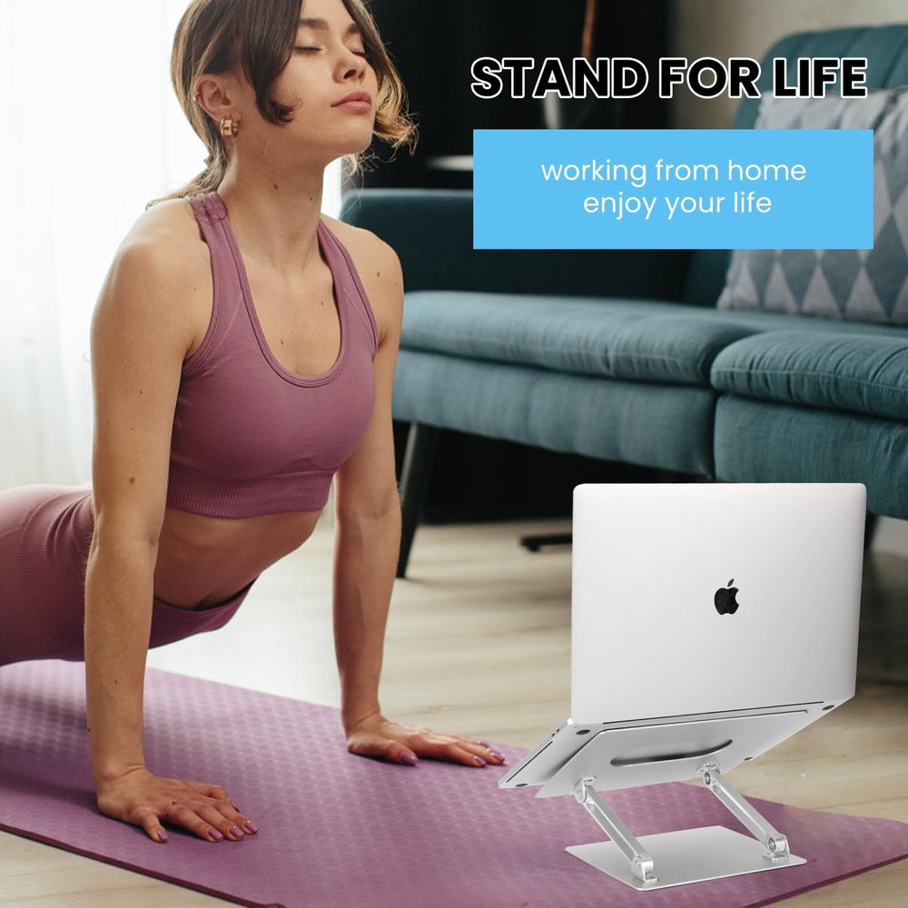Adjustable Aluminum Ergonomic Laptop Stand for Desk for Better Posture  