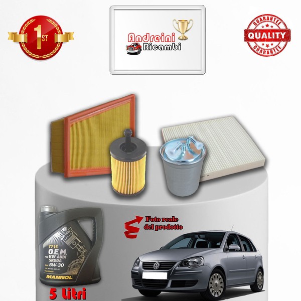 Kit Wartung Filter Und ÖL Vw Polo Iv 1.9 Tdi 96KW 130CV Ab 2007-image