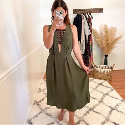 Sandro Lace Bandeau Crepe Midi Dress XS | eBay