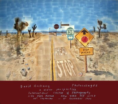 DAVID HOCKNEY Pearblossom Highway 32.25'' x 36.5'' Poster 1986 Pop Art Multicolor
