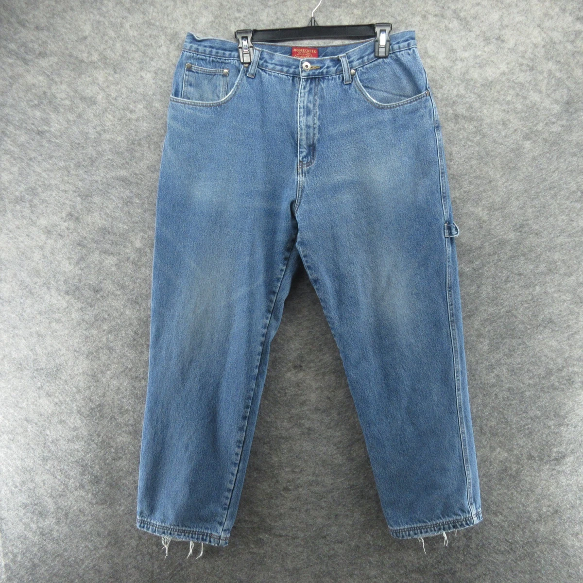 Moose Creek Jeans Mens 38x32 Blue Flannel Lined Carpenter Straight