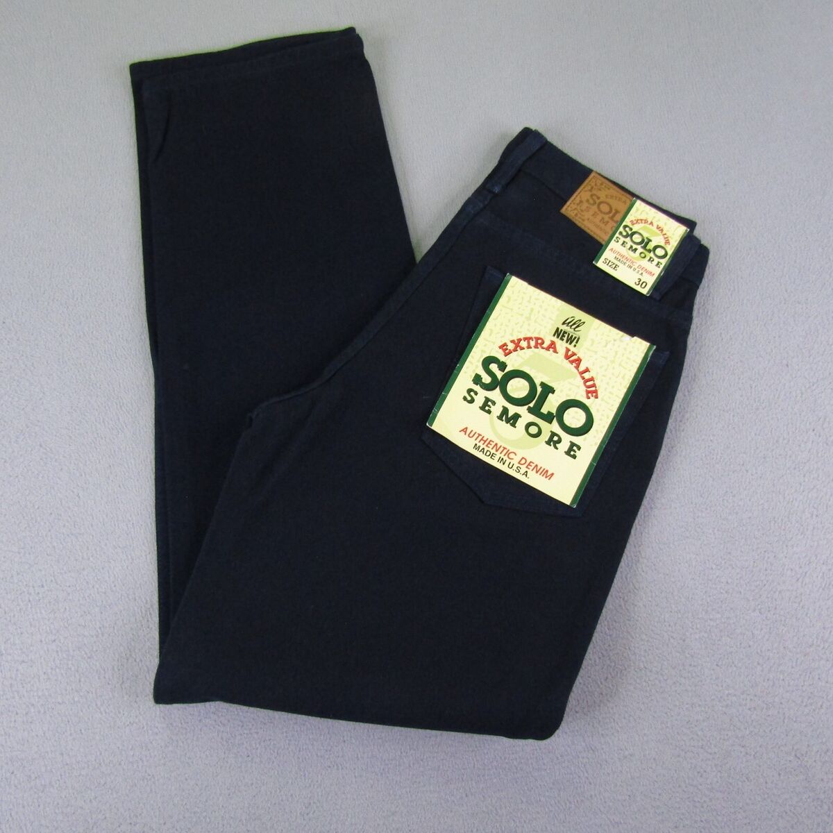 Vintage Solo Semore Jeans Men 30x30 Black Denim Baggy Vintage Solo Semore Jeans Men 30x30 Black Denim Baggy
