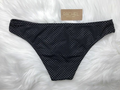 Rachel Roy Women's Bikini Bottom Black Eyelet Sporty Cheeky Triangle Size Small - Imagen 4 de 7