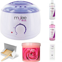 Depilatory Wax Heater Kit Strips Spatulas Pre & After Care Lotion Rose Wax Depilatory Wax Heater Kit Strips Spatulas Pre & After Care Lotion Rose Wax