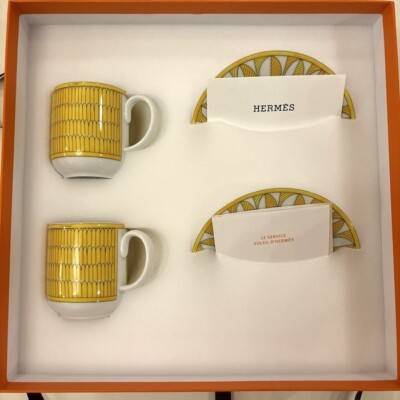 Hermes Soleil Coffee Cup Saucer Yellow Tableware 2 set Espresso