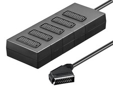 5Fach 5* Scart Verteiler Adapter Stecker TV Scartverteiler Splitter Weiche 0,4m