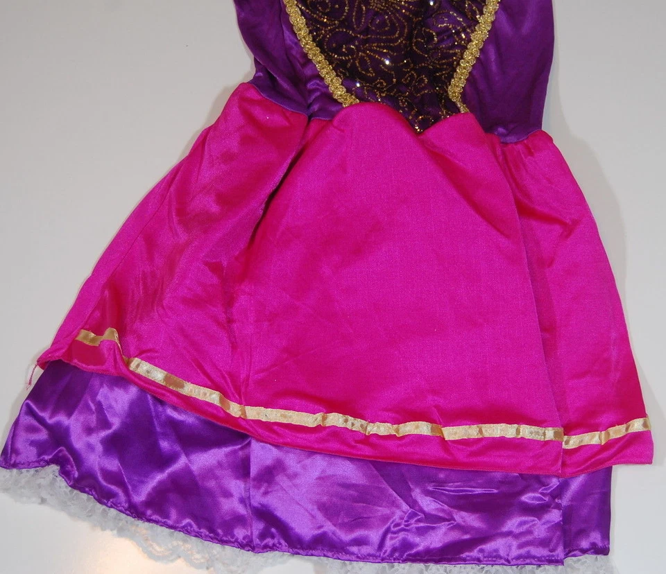 Enagua Vestido Halloween Disfraz Rosa Púrpura Dorado Niñas M 8 - 10 Foto 3 de 4