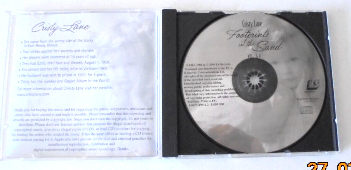 Cristy Lane Footprints in the Sand Volumes 1 and 2 (2003 LS Records) eBay