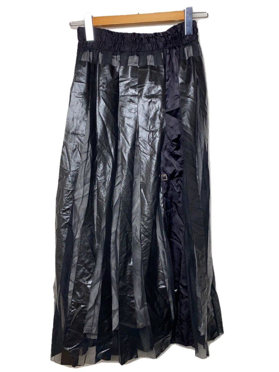 NAKAGAMI Laboratory Long Skirt Rubber Print 1 Polyester Black 