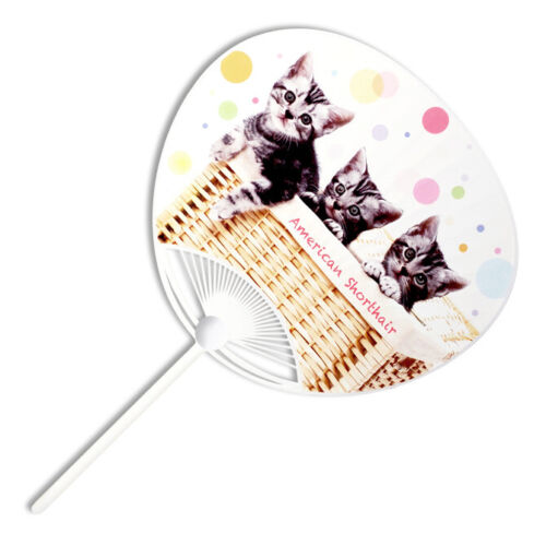 Japanese UCHIWA Fan Yukata Kimono Hand Held American Shorthair Cat Made in Japan - Afbeelding 1 van 1