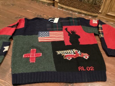 Polo Ralph Lauren Wool Vintage Sweater. 9-11 Memorial. Size Medium