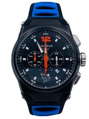 Locman Mare Chrono Pvd 555KKBL/549 44mm Rubber Watch Brand New