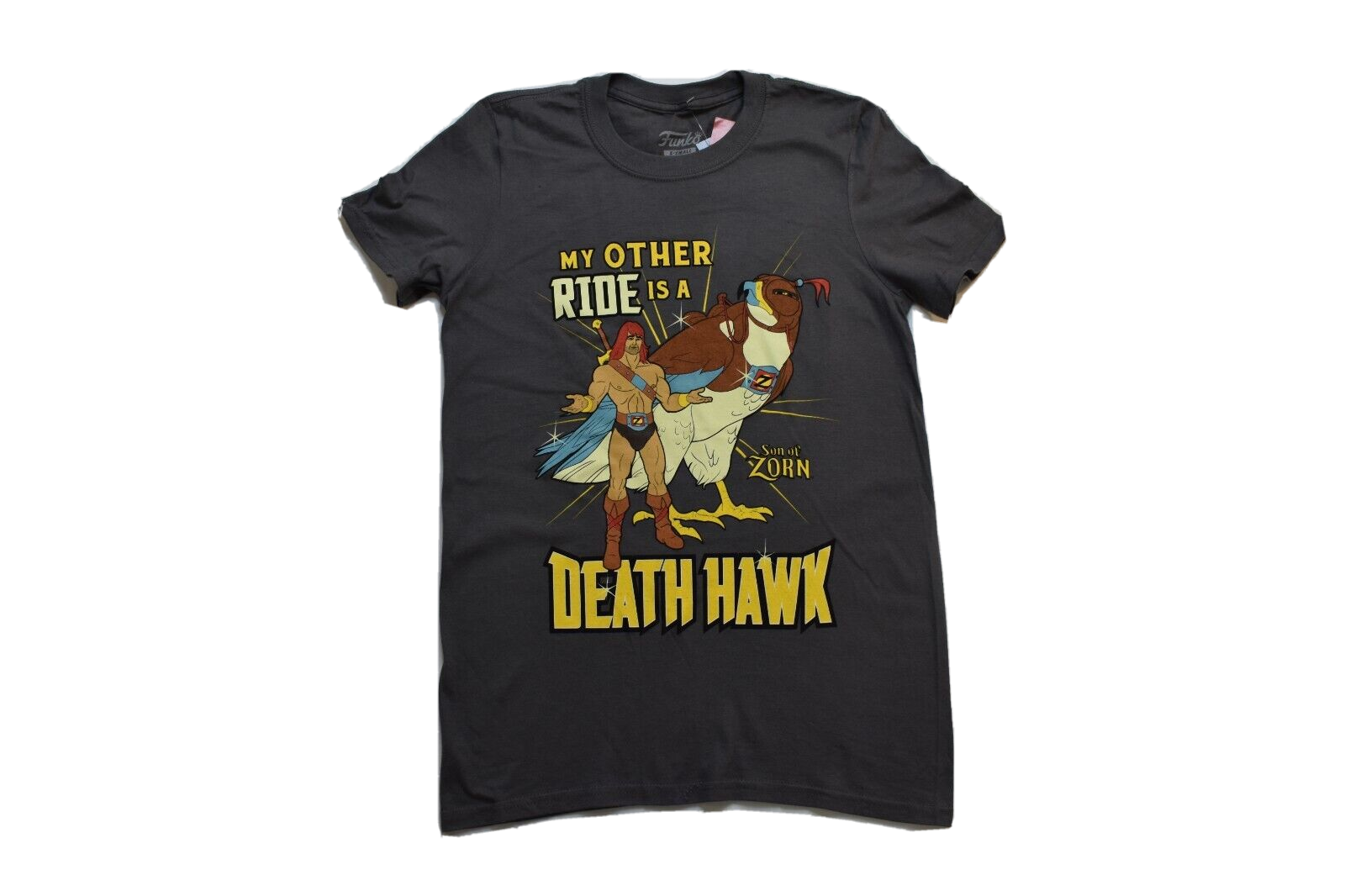 ALTRA Camicia Funko Uomo Son Of Zorn My Other Ride Is A Death Hawk Carbone Nuova con etichette XS M