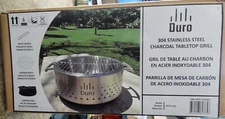 304 Stainless Steel Charcoal Tabletop Grill w/ Carry Bag - DURO DCTG-S30