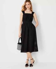 New 198 Ann Taylor Eyelet Gathered Flare Dress sz SP