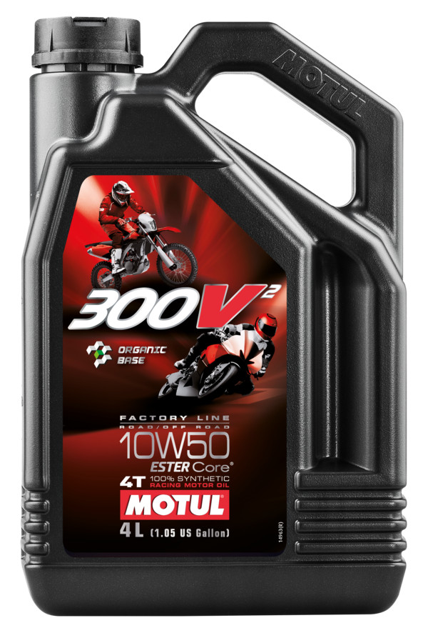 MOTUL 300V2 RACING 10W50 MOTORCYCLE OIL 4 LITER GALLON BOTTLE SYNTHETIC  108587