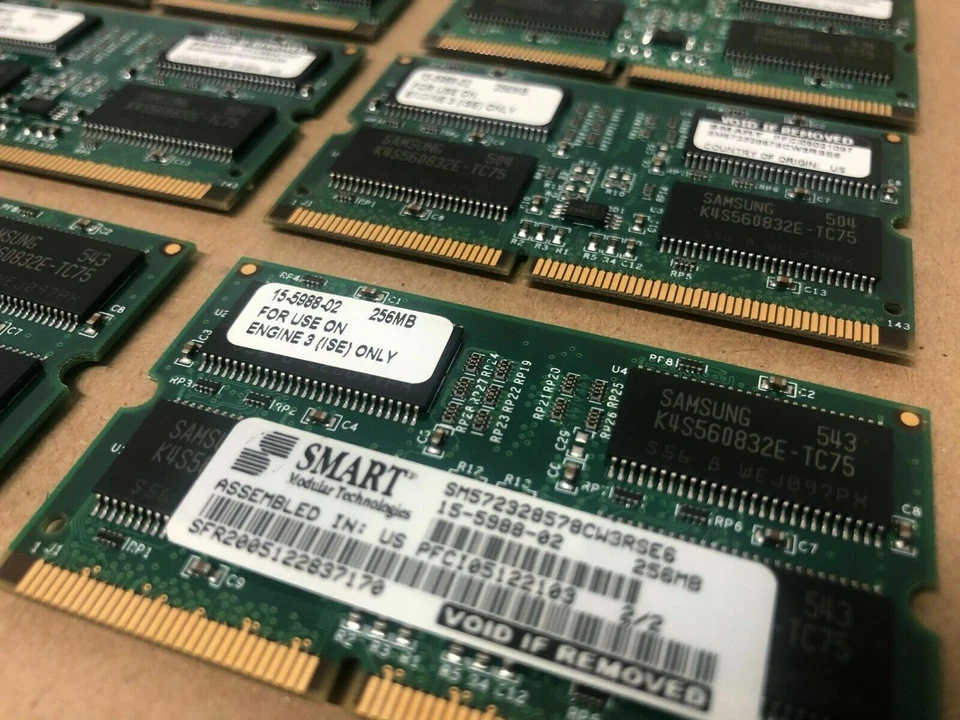 ***LOT OF 18 Cisco-Smart 15-5988-02 144 pin SDRAM 256MB ECC Memory - Image 2 of 4