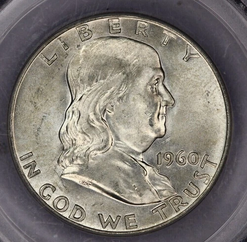 1960-D Franklin Half Dollar 50c PCGS OGH 2.2 Old Green holder - MS64