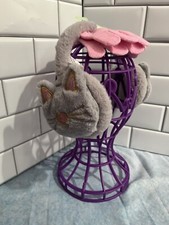 Girls Gray And Pink Cat Earmuffs With Pink Gloves