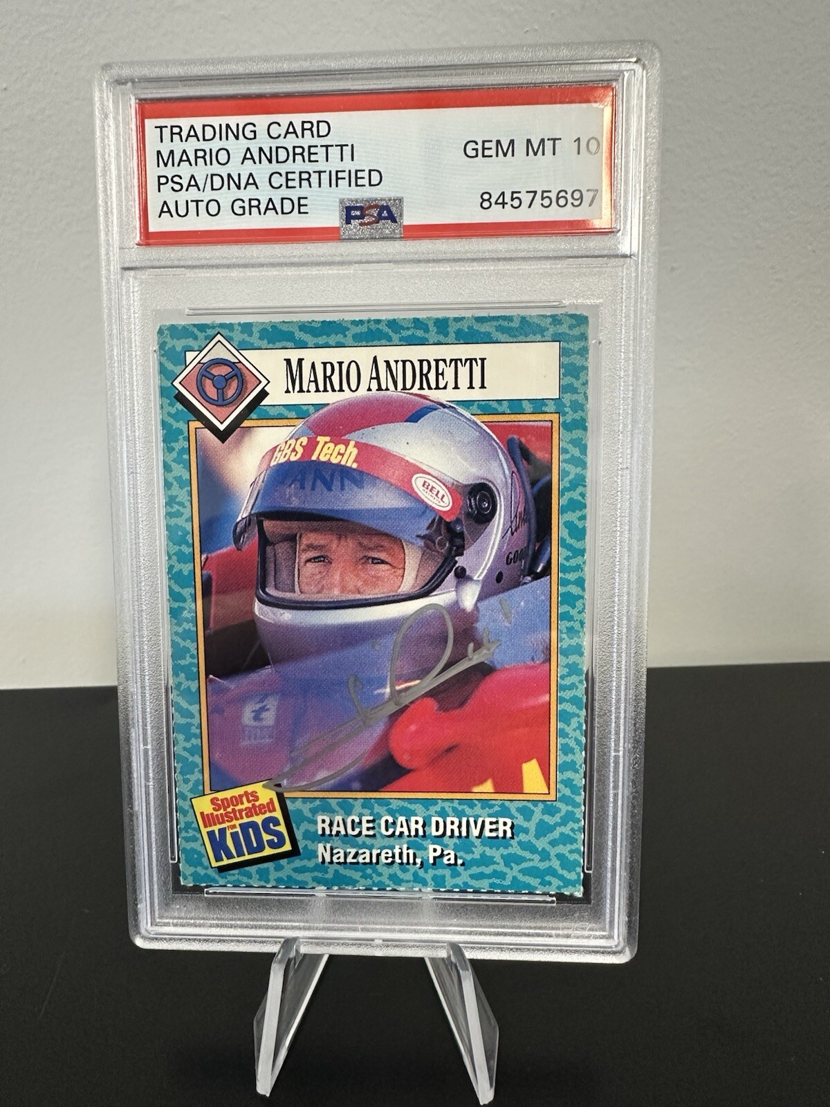 PSA 10 Auto Mario Andretti Rookie 1989 Sports Illustrated for Kids signed SI